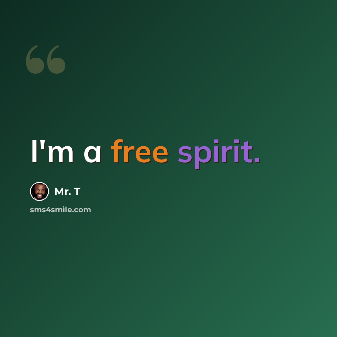 “I'm a free spirit.” quote by Mr. T