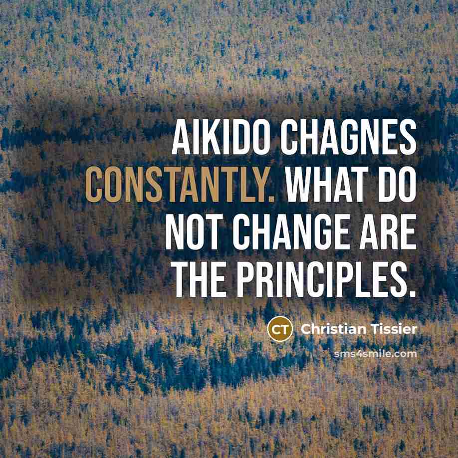 “Aikido chagnes constantly. What do not change are the principles.” quote by Christian Tissier