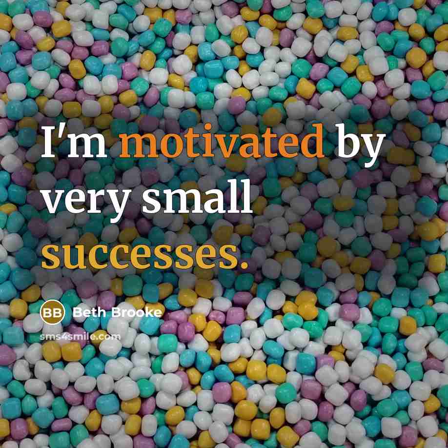 “I'm motivated by very small successes.” quote by Beth Brooke
