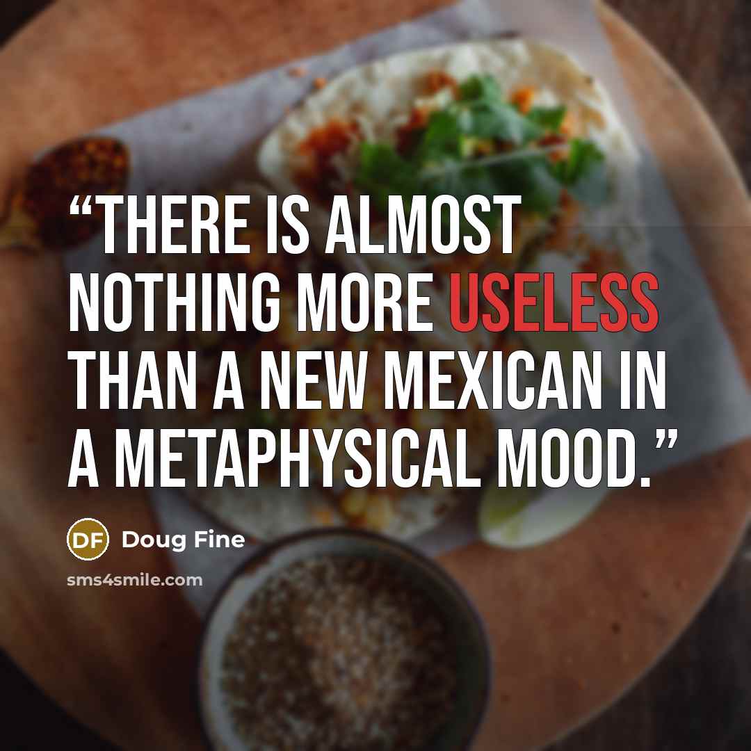 “There is almost nothing more useless than a New Mexican in a metaphysical mood.” quote by Doug Fine