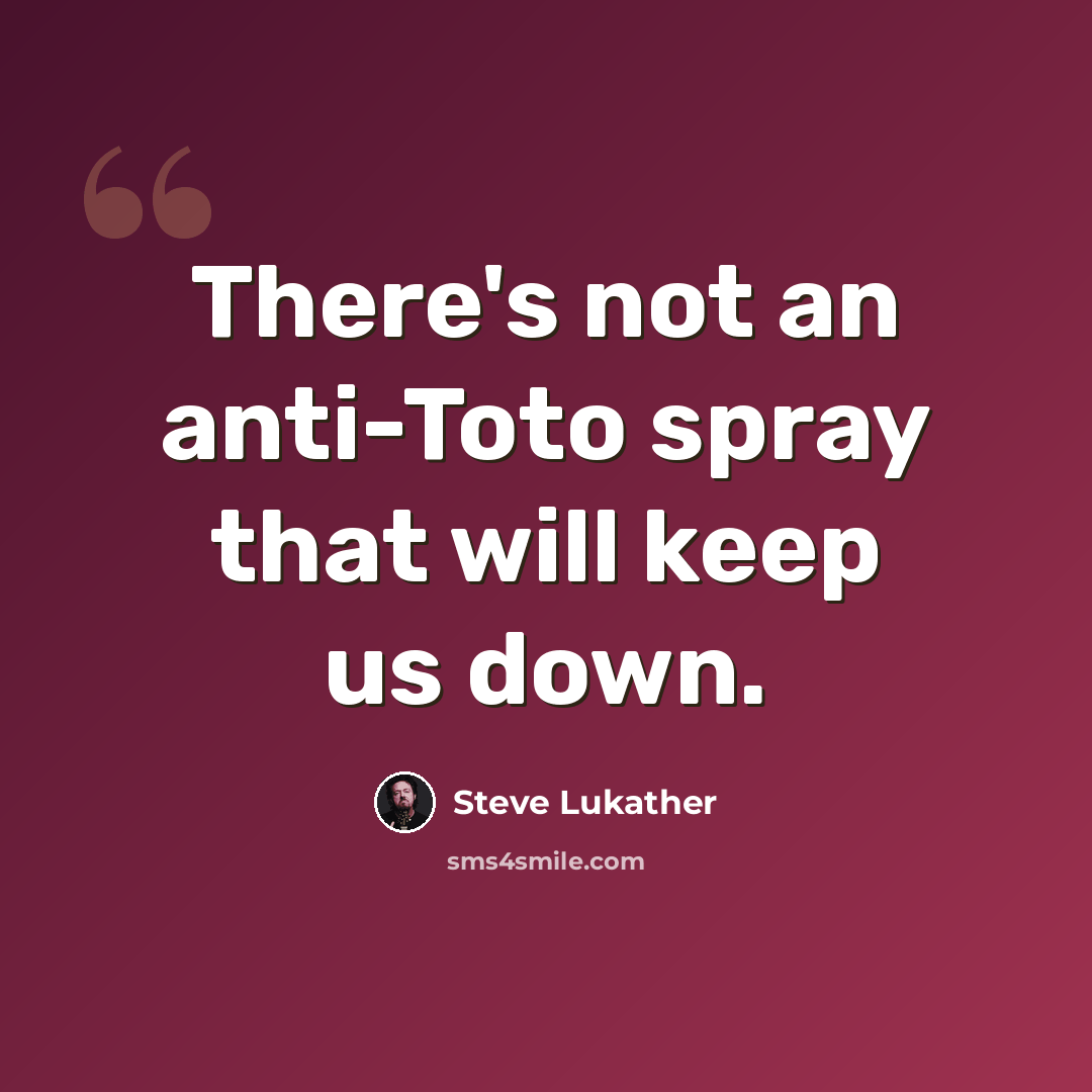 “There's not an anti-Toto spray that will keep us down.” quote by Steve Lukather