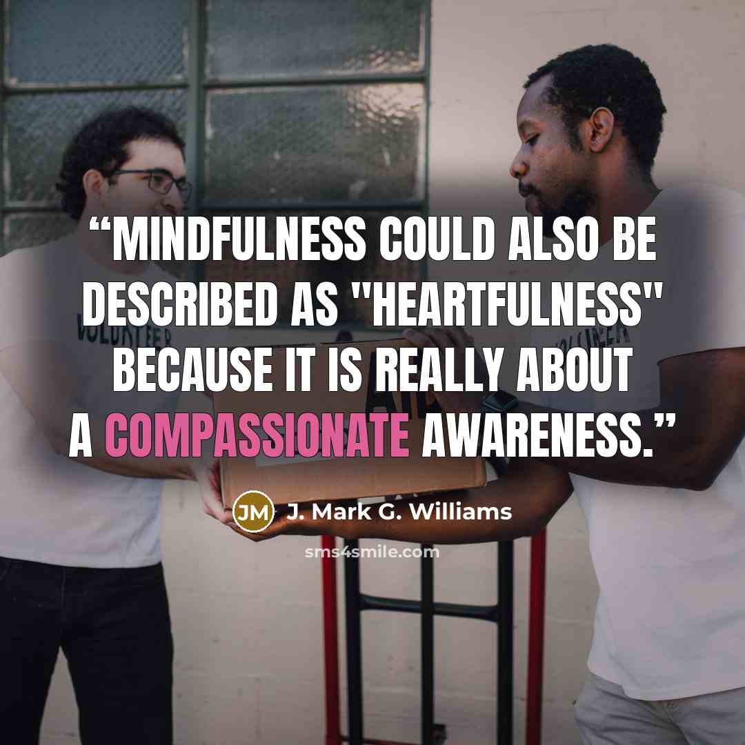 “Mindfulness could also be described as "heartfulness" because it is really about a compassionate awareness.” quote by J. Mark G. Williams