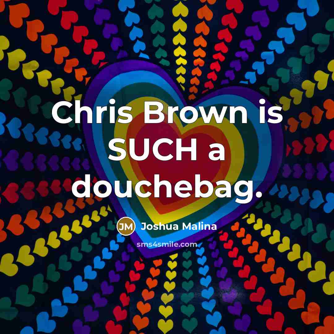 “Chris Brown is SUCH a douchebag.” quote by Joshua Malina