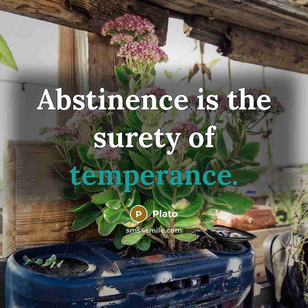 “Abstinence is the surety of temperance.” quote by Plato