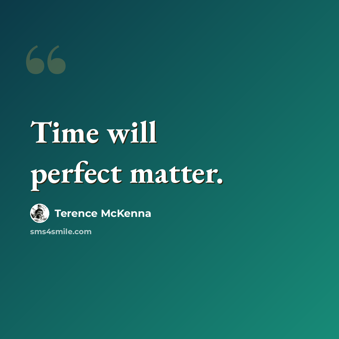 “Time will perfect matter.” quote by Terence McKenna