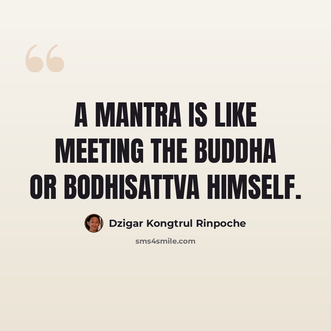 “A mantra is like meeting the Buddha or Bodhisattva himself.” quote by Dzigar Kongtrul Rinpoche
