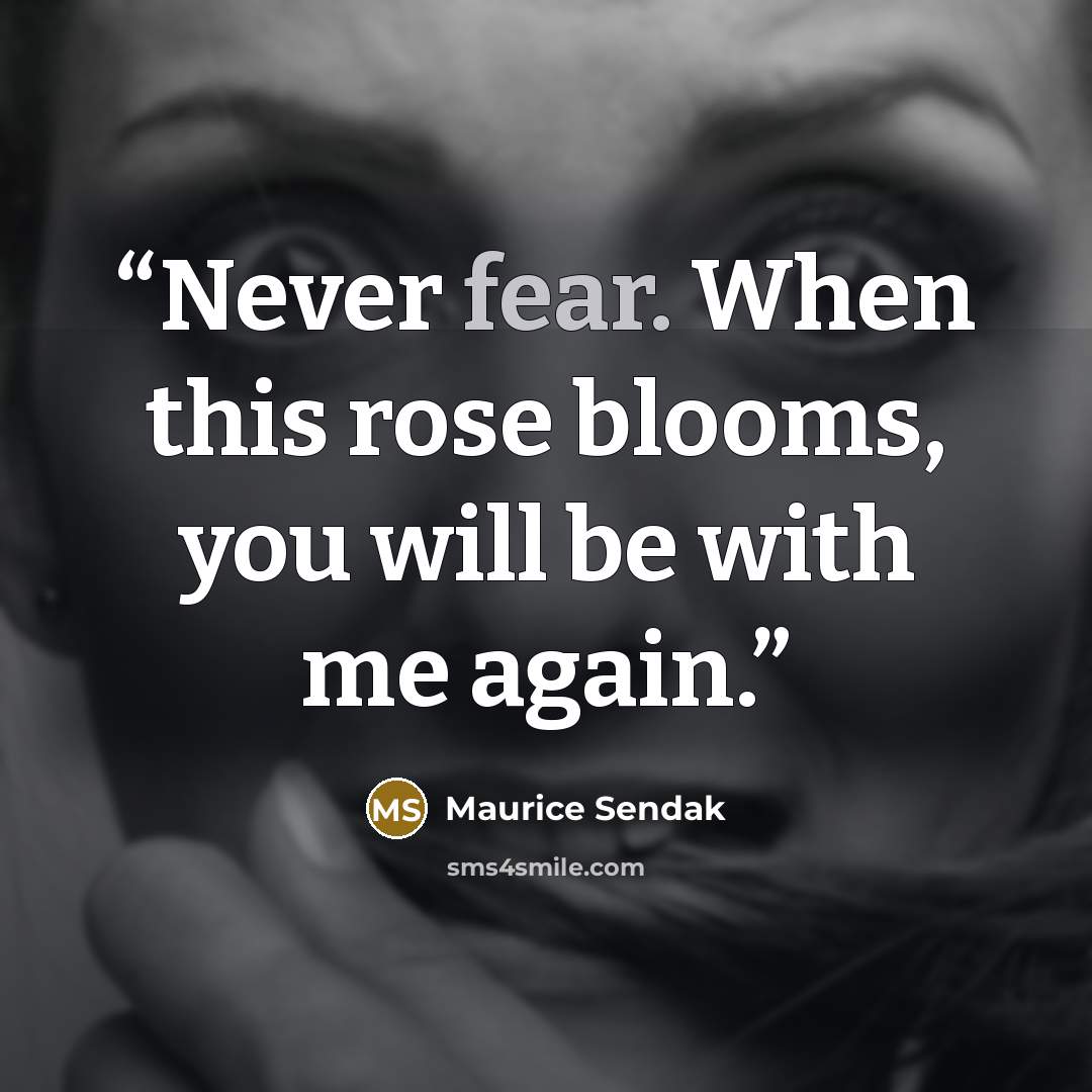 “Never fear. When this rose blooms, you will be with me again.” quote by Maurice Sendak