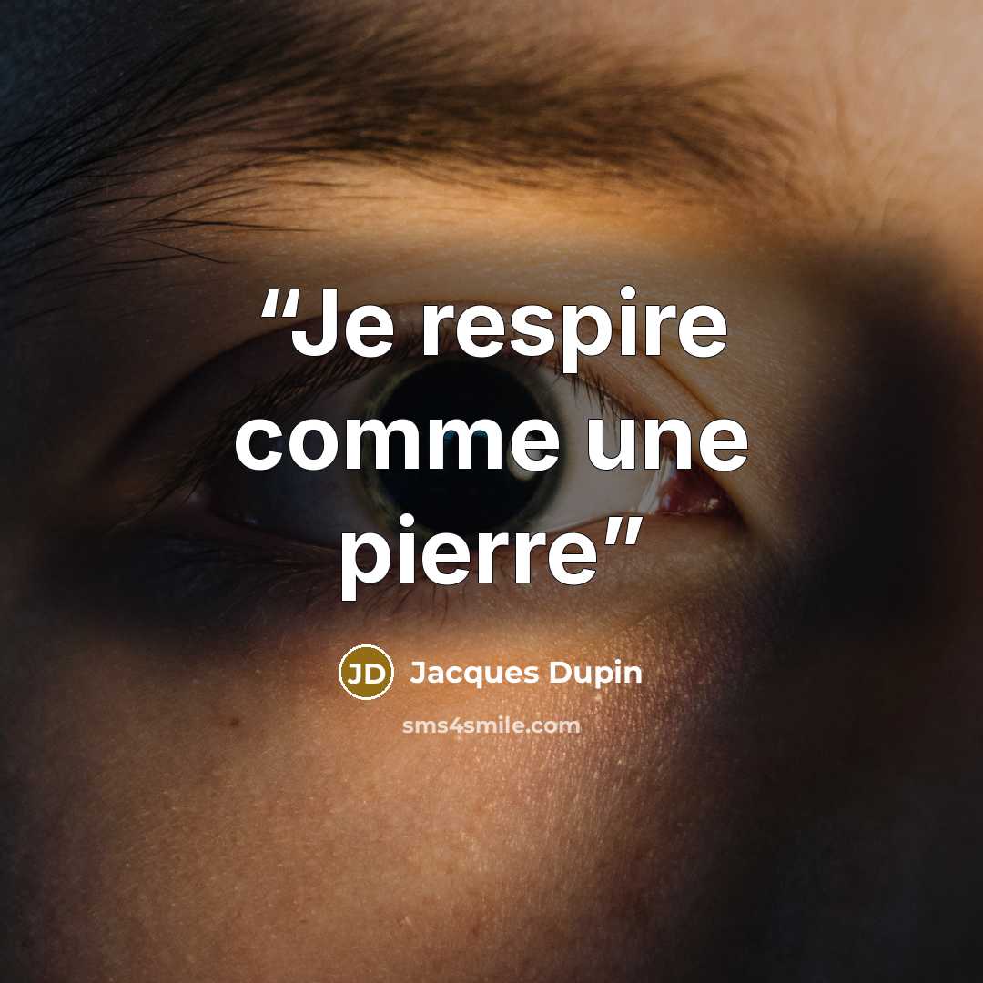 “Je respire comme une pierre” quote by Jacques Dupin