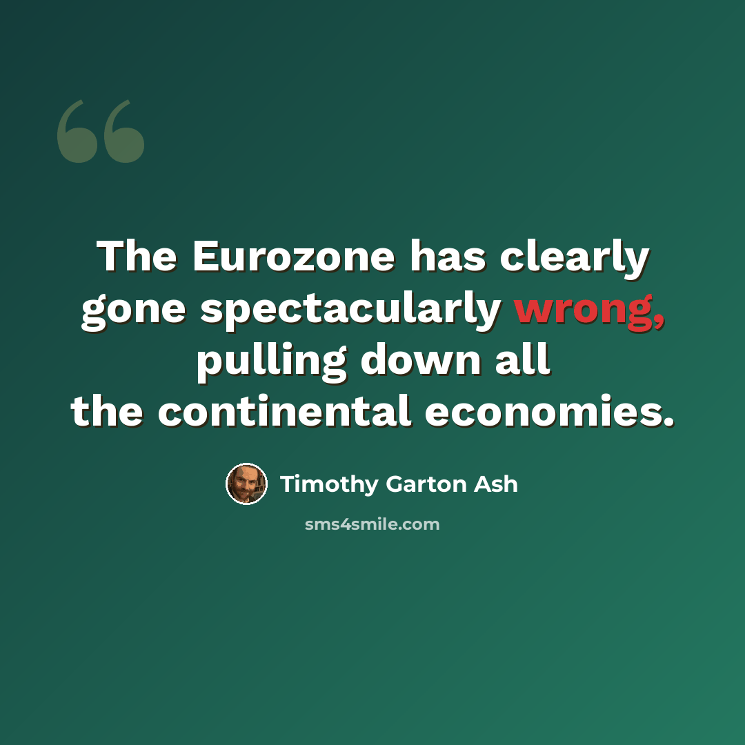 “The Eurozone has clearly gone spectacularly wrong, pulling down all the continental economies.” quote by Timothy Garton Ash