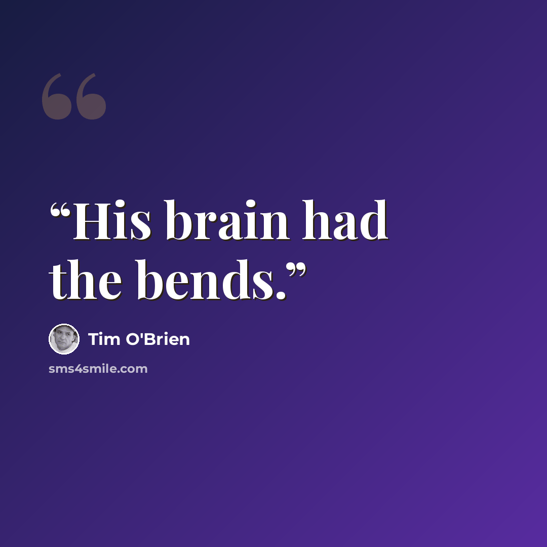 “His brain had the bends.” quote by Tim O'Brien