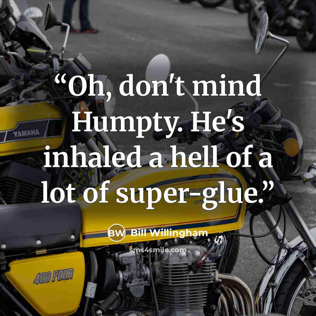 “Oh, don't mind Humpty. He's inhaled a hell of a lot of super-glue.” quote by Bill Willingham
