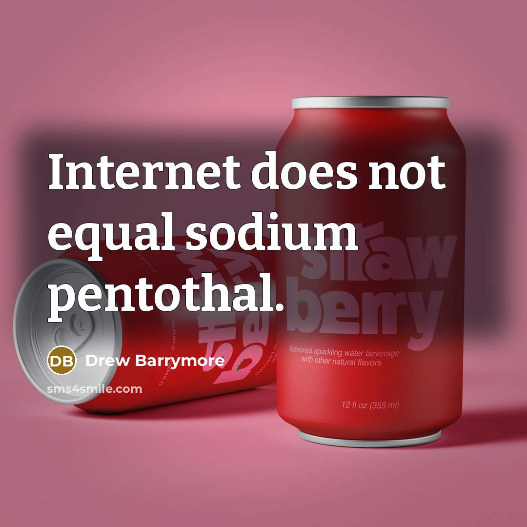 “Internet does not equal sodium pentothal.” quote by Drew Barrymore