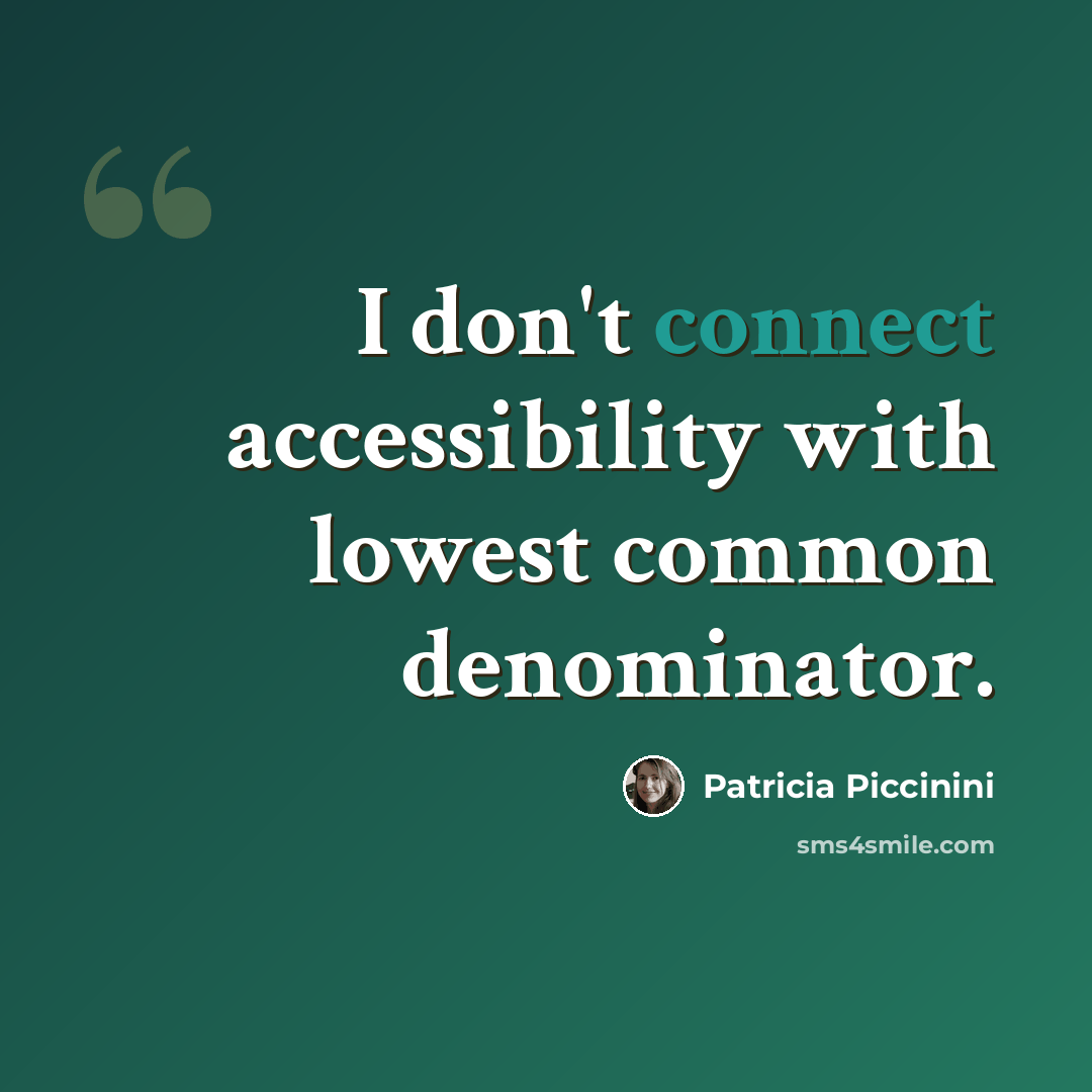 “I don't connect accessibility with lowest common denominator.” quote by Patricia Piccinini