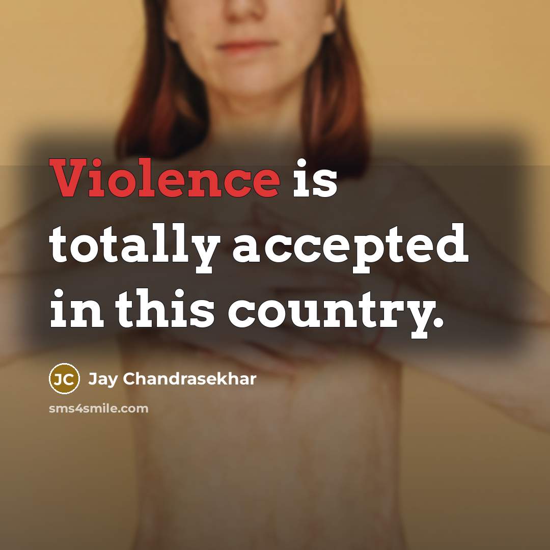 “Violence is totally accepted in this country.” quote by Jay Chandrasekhar