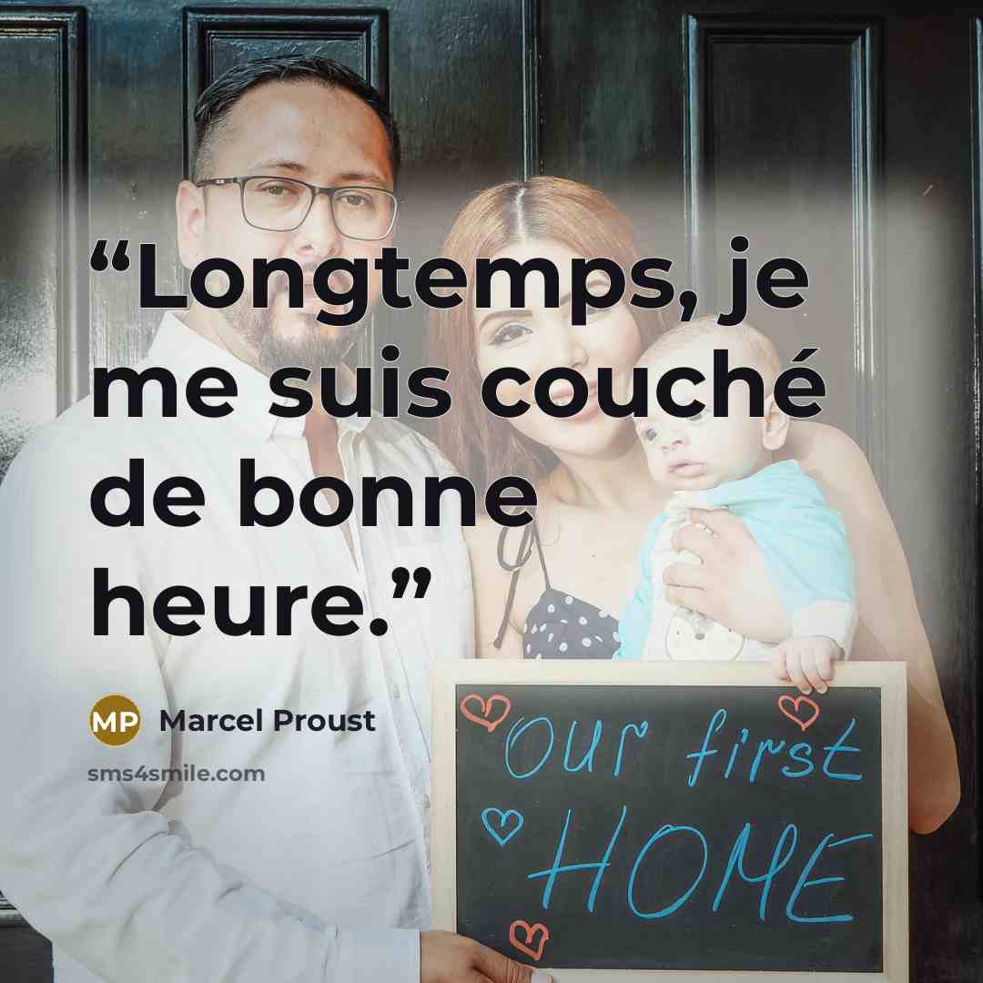 “Longtemps, je me suis couché de bonne heure.” quote by Marcel Proust
