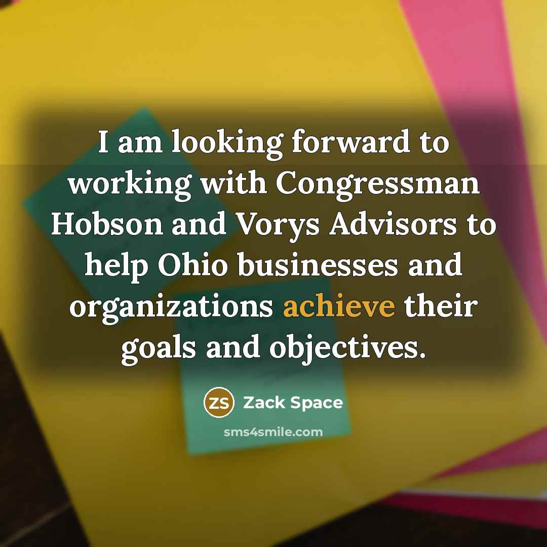“I am looking forward to working with Congressman Hobson and Vorys Advisors to help Ohio businesses and organizations achieve their goals and objectives.” quote by Zack Space
