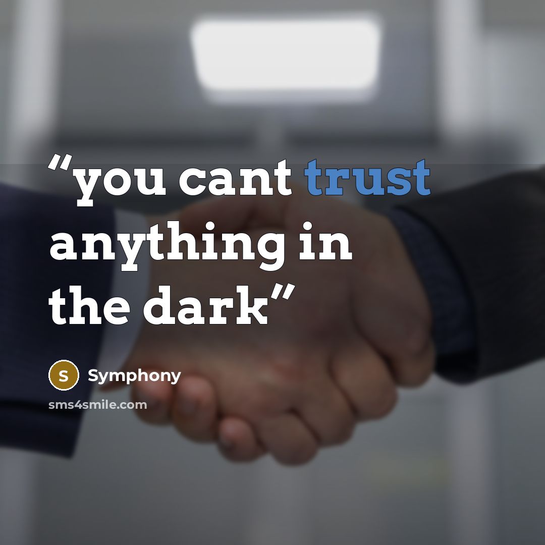 “you cant trust anything in the dark” quote by Symphony