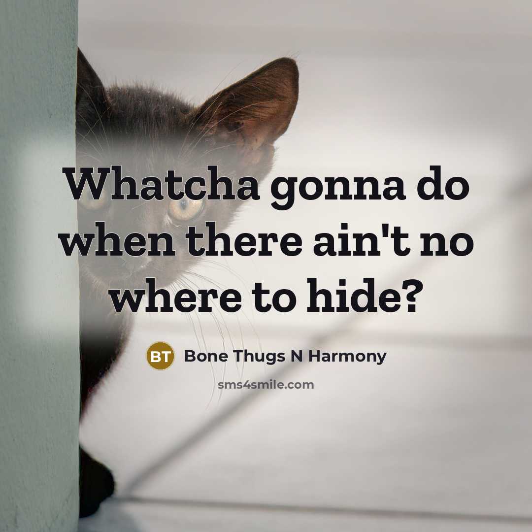 “Whatcha gonna do when there ain't no where to hide?” quote by Bone Thugs N Harmony