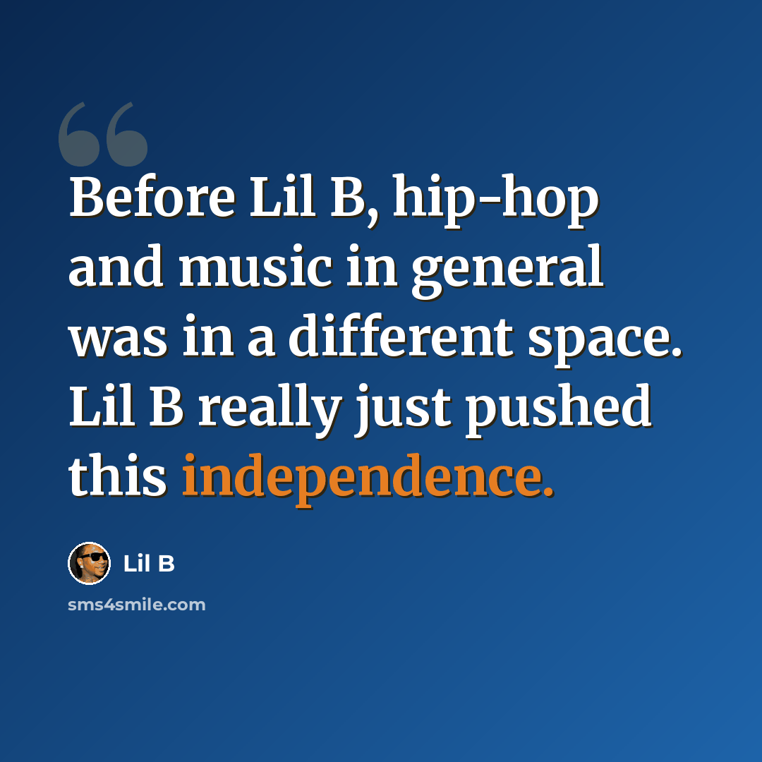 “Before Lil B, hip-hop and music in general was in a different space. Lil B really just pushed this independence.” quote by Lil B