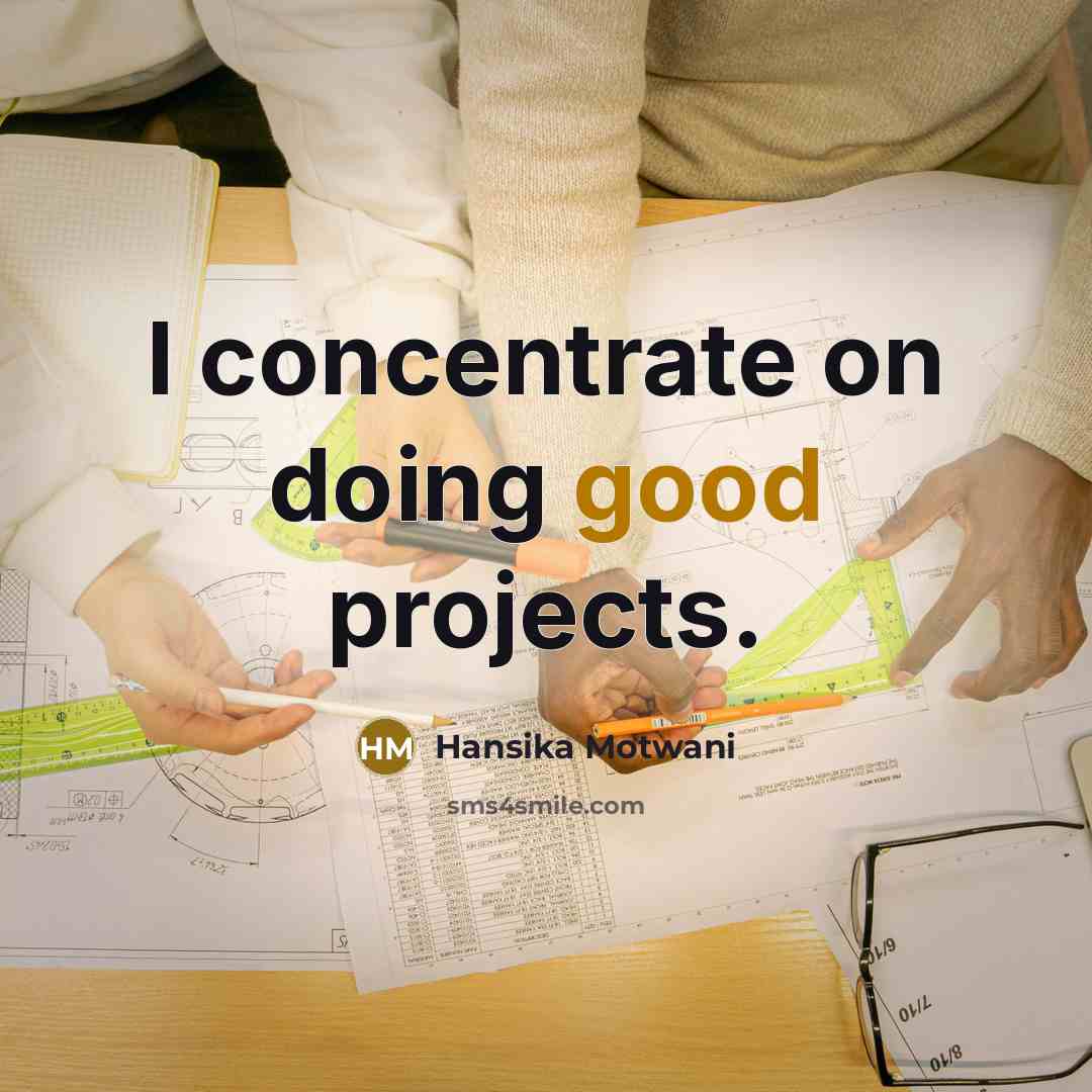 “I concentrate on doing good projects.” quote by Hansika Motwani