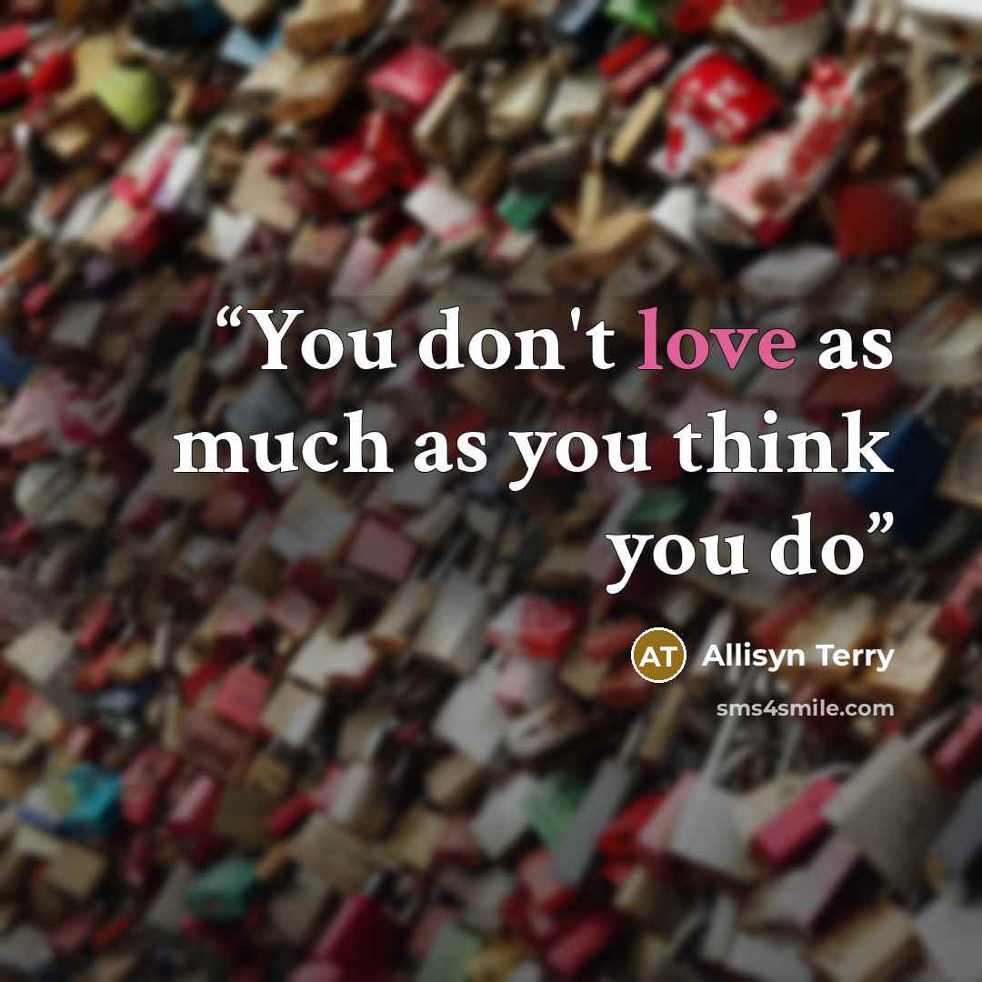 “You don't love as much as you think you do” quote by ALlisyn Terry