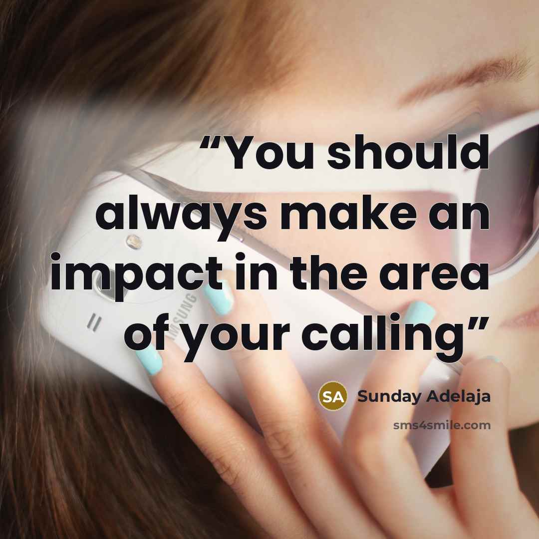 “You should always make an impact in the area of your calling” quote by Sunday Adelaja