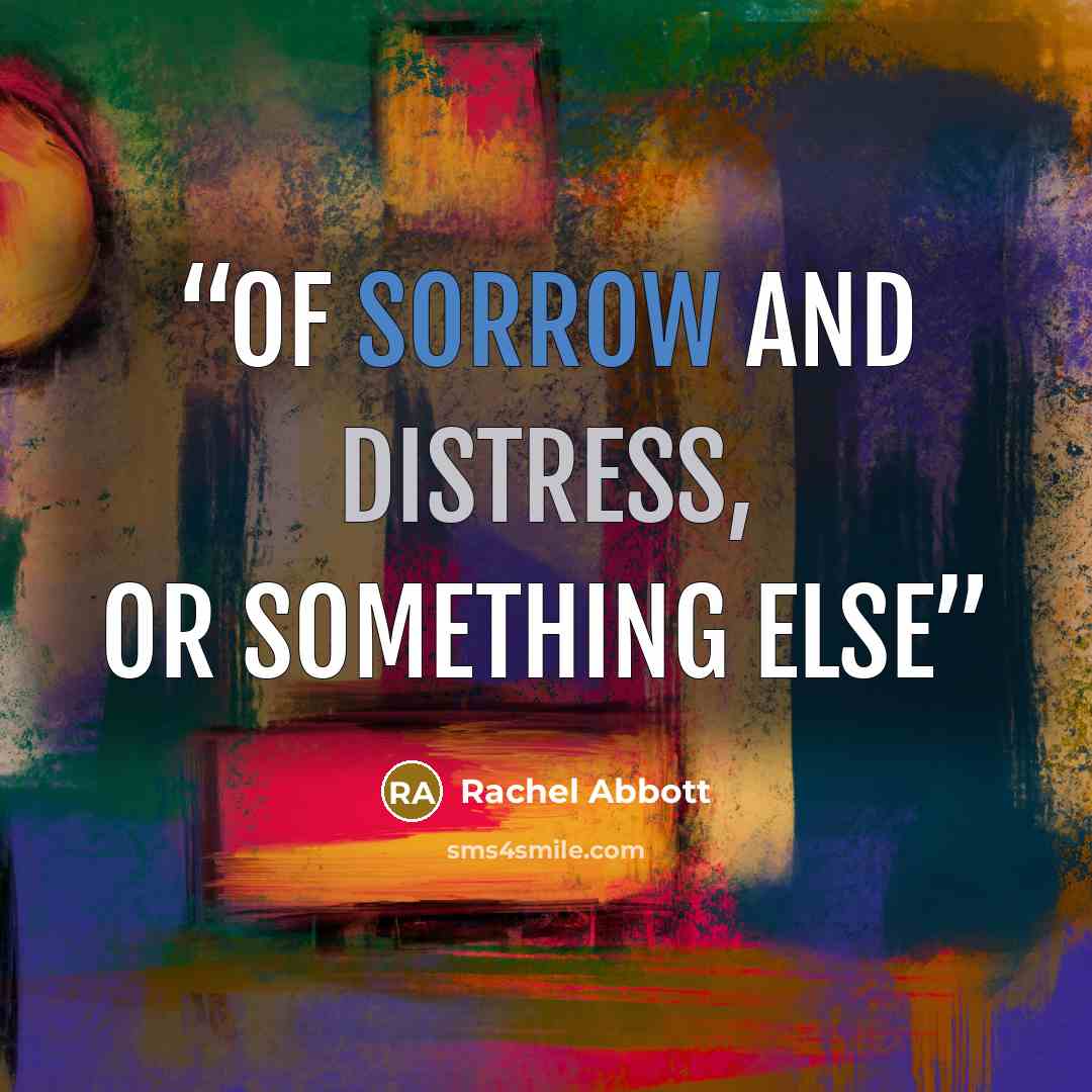 “of sorrow and distress, or something else” quote by Rachel Abbott