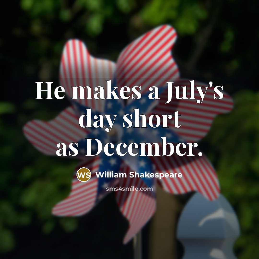 “He makes a July's day short as December.” quote by William Shakespeare