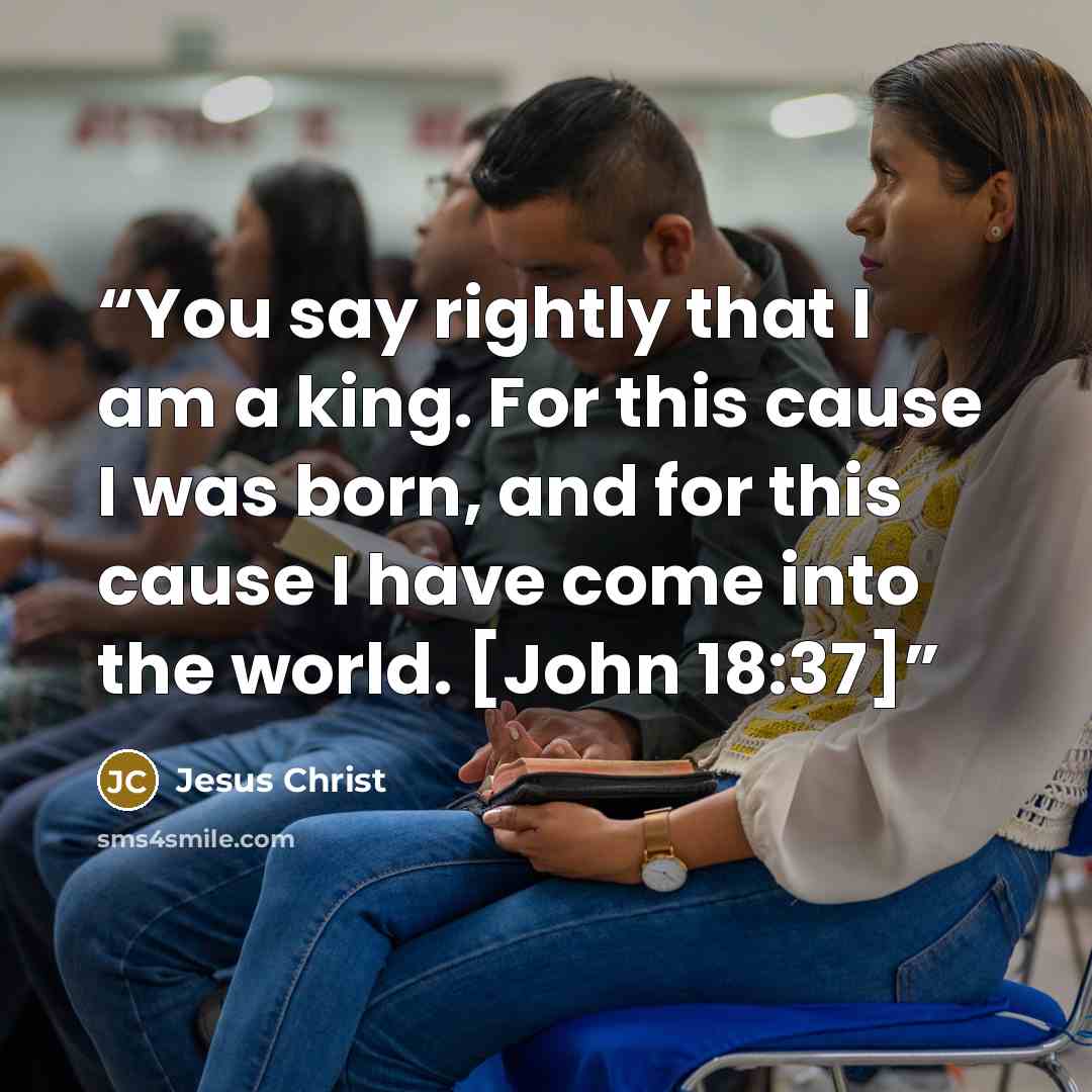 “You say rightly that I am a king. For this cause I was born, and for this cause I have come into the world. [John 18:37]” quote by Jesus Christ