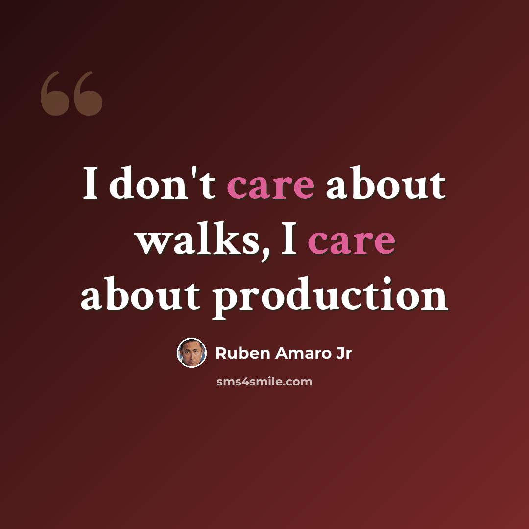 “I don't care about walks, I care about production” quote by Ruben Amaro Jr