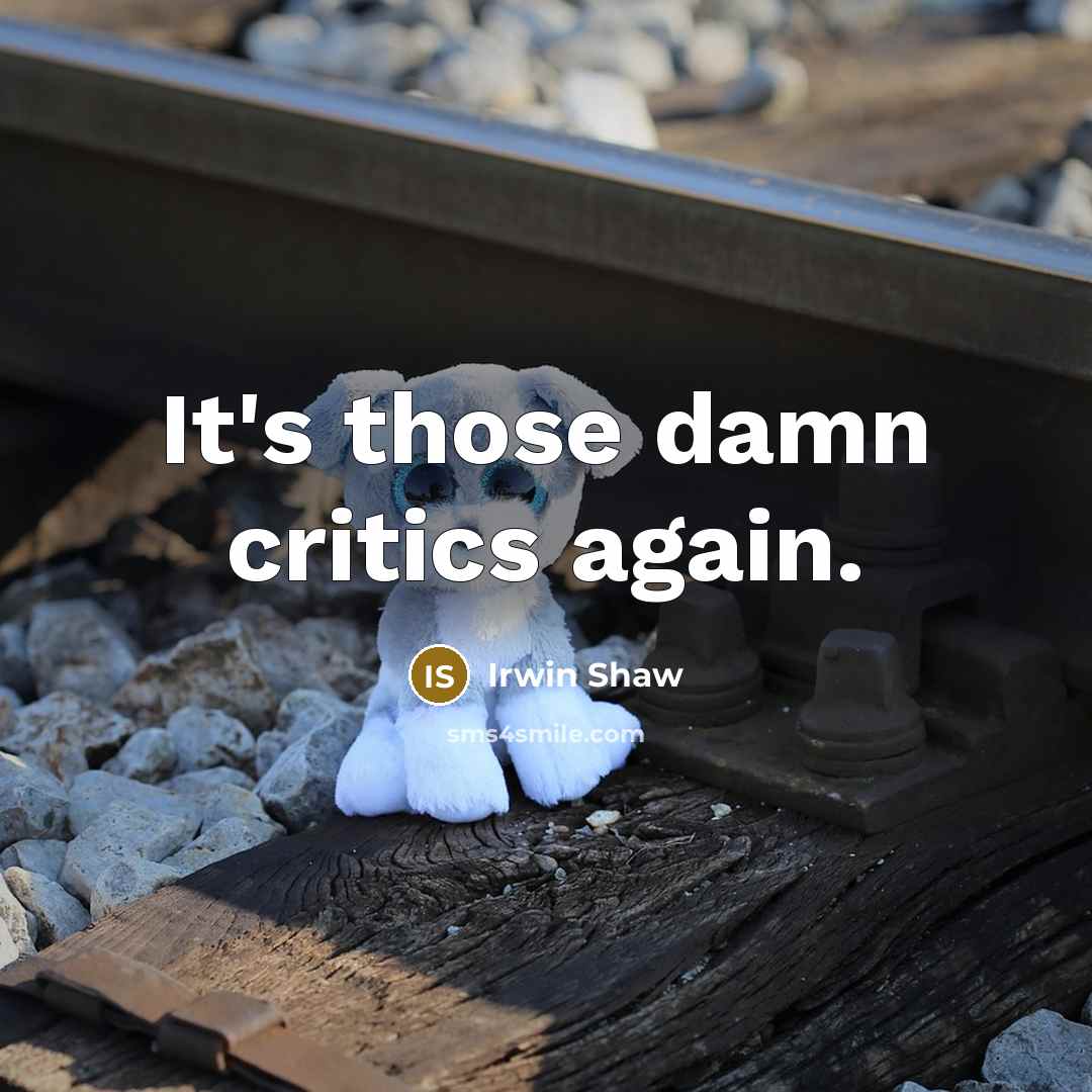 “It's those damn critics again.” quote by Irwin Shaw