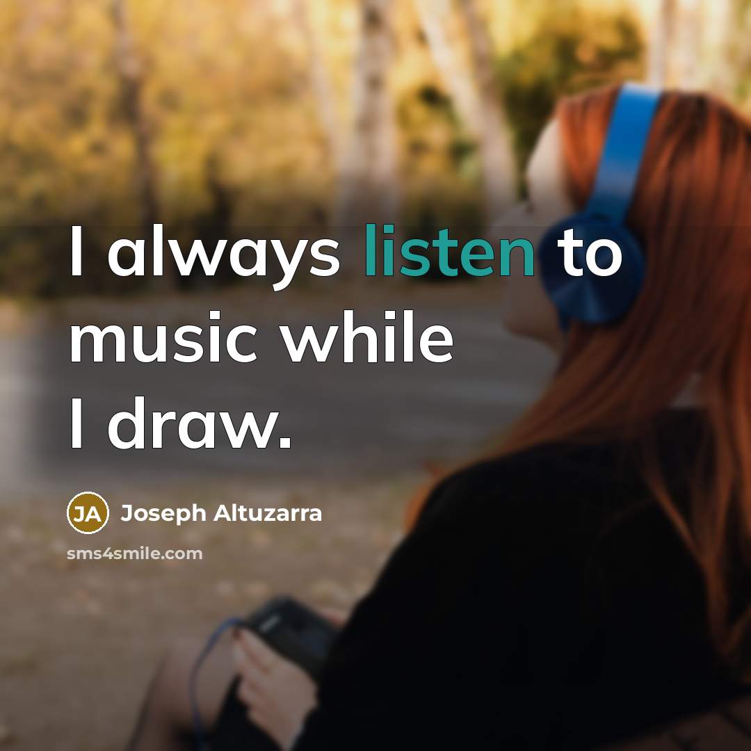 “I always listen to music while I draw.” quote by Joseph Altuzarra