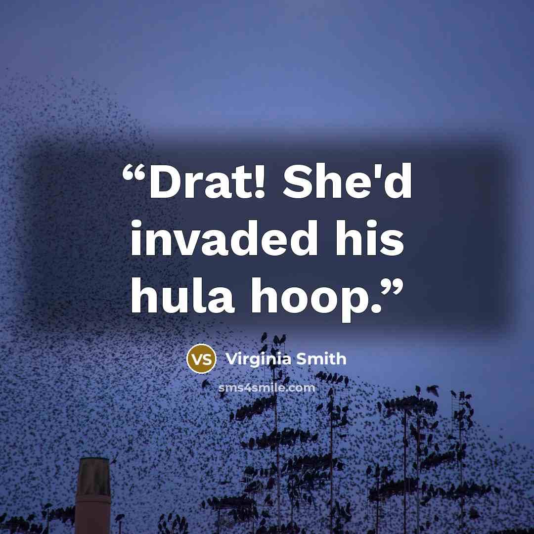 “Drat! She'd invaded his hula hoop.” quote by Virginia Smith