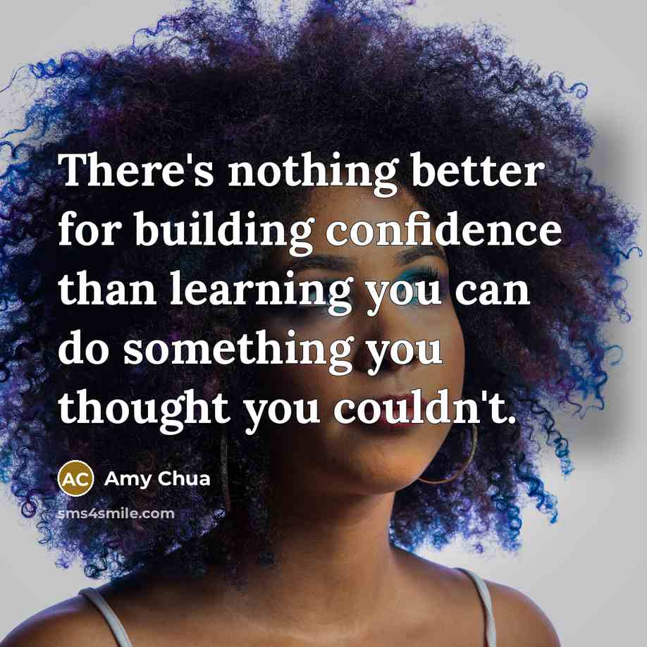 “There's nothing better for building confidence than learning you can do something you thought you couldn't.” quote by Amy Chua