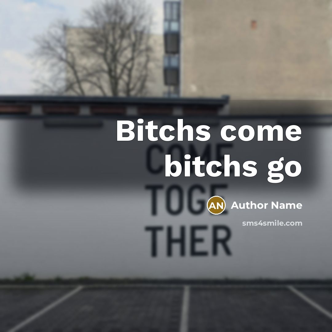 “Bitchs come bitchs go” quote by Author Name