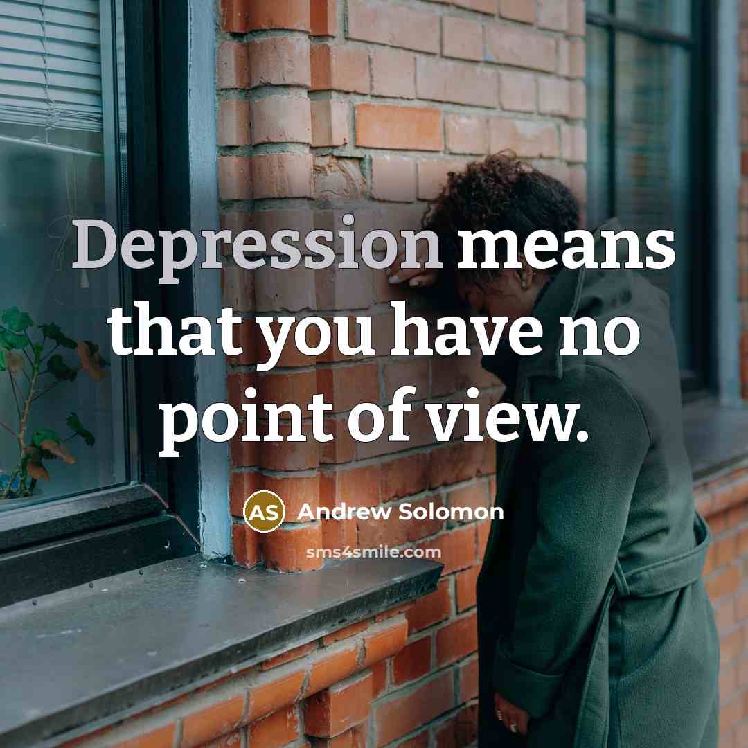 “Depression means that you have no point of view.” quote by Andrew Solomon