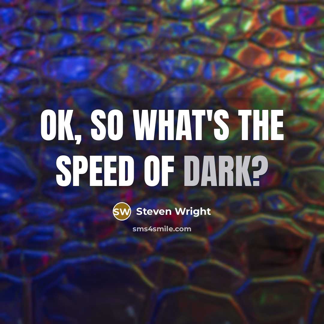 “OK, so what's the speed of dark?” quote by Steven Wright