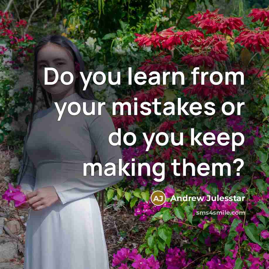 “Do you learn from your mistakes or do you keep making them?” quote by Andrew Julesstar