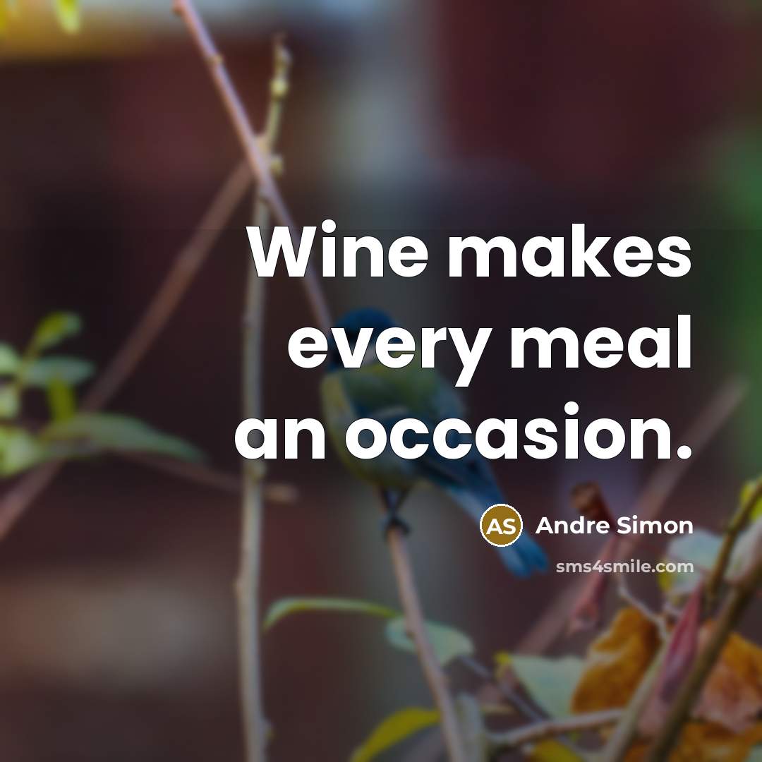 “Wine makes every meal an occasion.” quote by Andre Simon