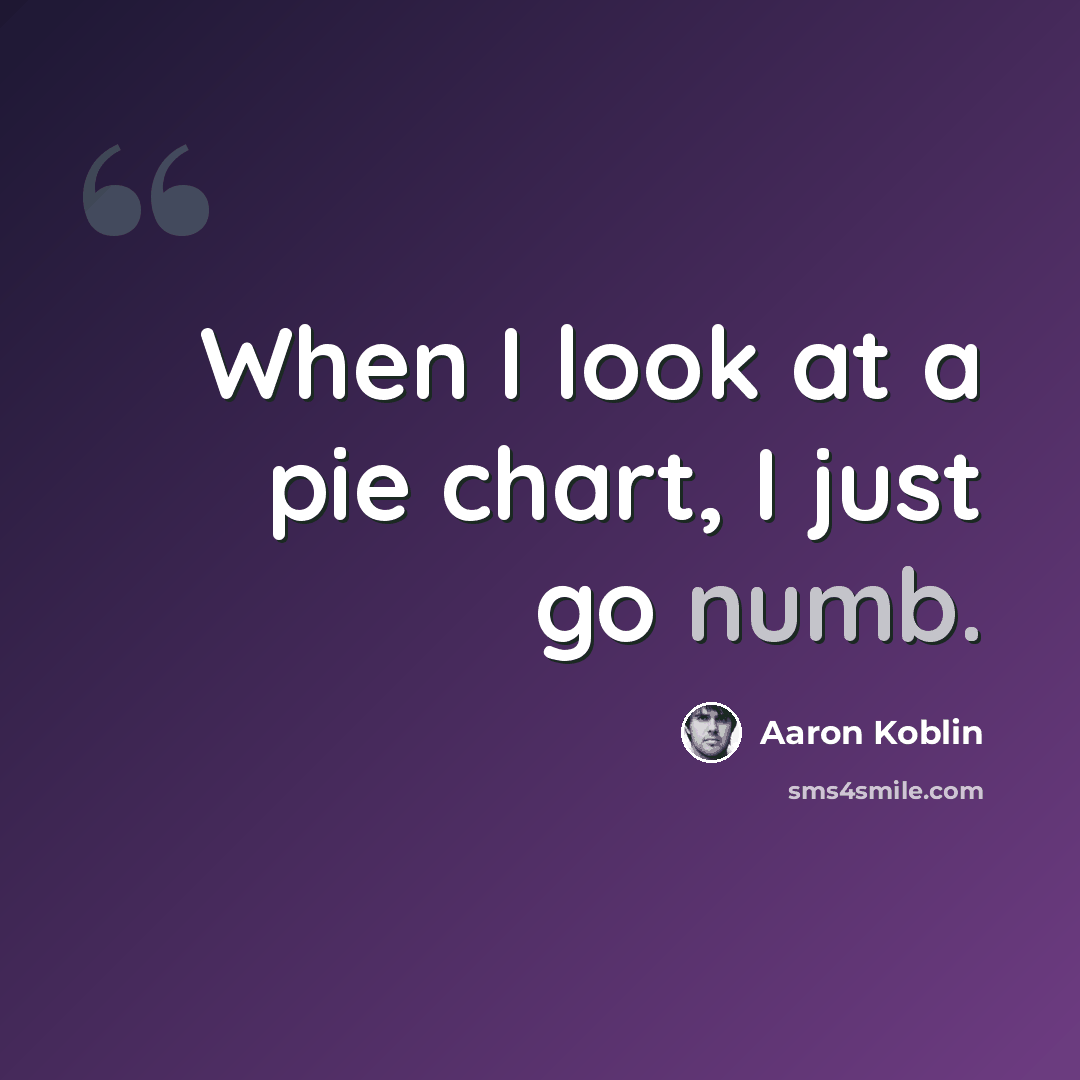 “When I look at a pie chart, I just go numb.” quote by Aaron Koblin