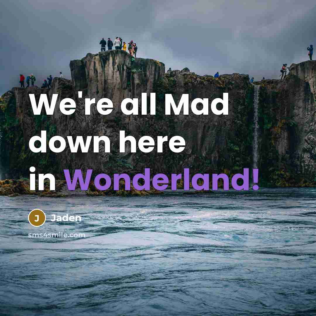 “We're all Mad down here in Wonderland!” quote by Jaden