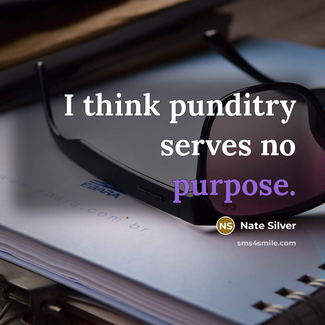 “I think punditry serves no purpose.” quote by Nate Silver