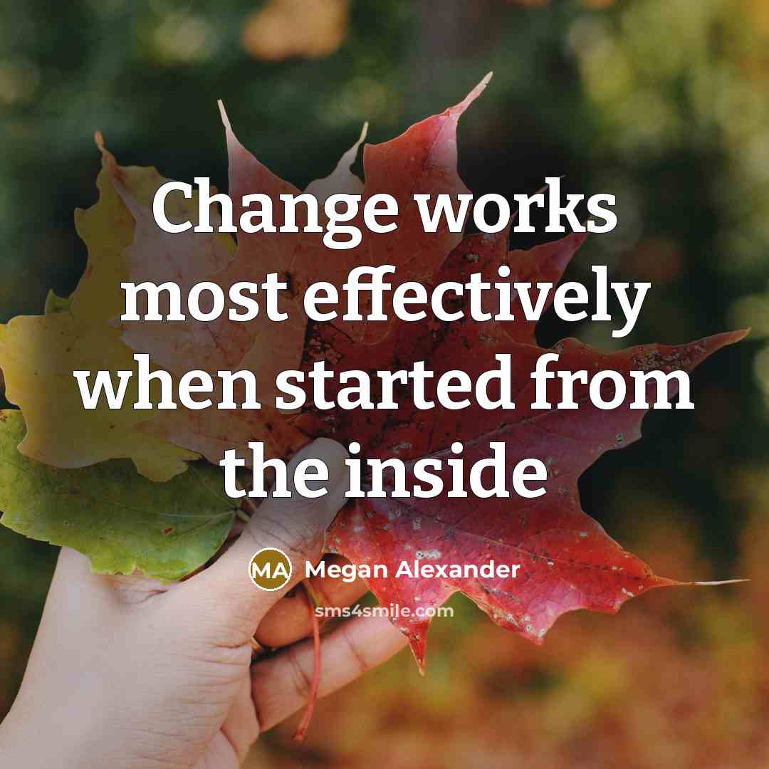 “Change works most effectively when started from the inside” quote by Megan Alexander
