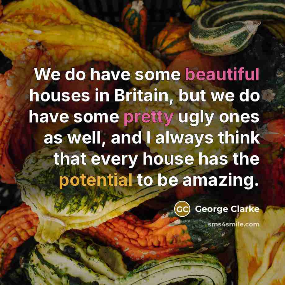 “We do have some beautiful houses in Britain, but we do have some pretty ugly ones as well, and I always think that every house has the potential to be amazing.” quote by George Clarke
