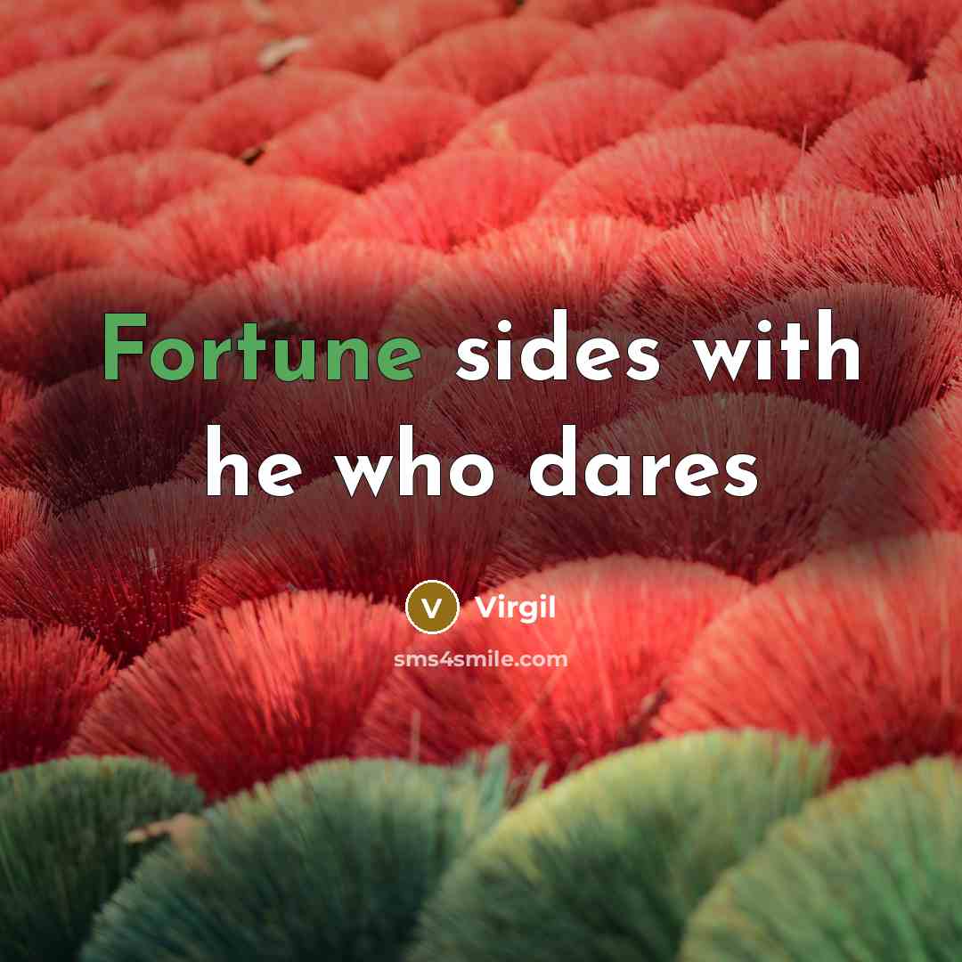 “Fortune sides with he who dares” quote by Virgil