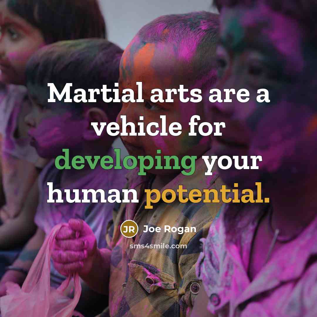 “Martial arts are a vehicle for developing your human potential.” quote by Joe Rogan