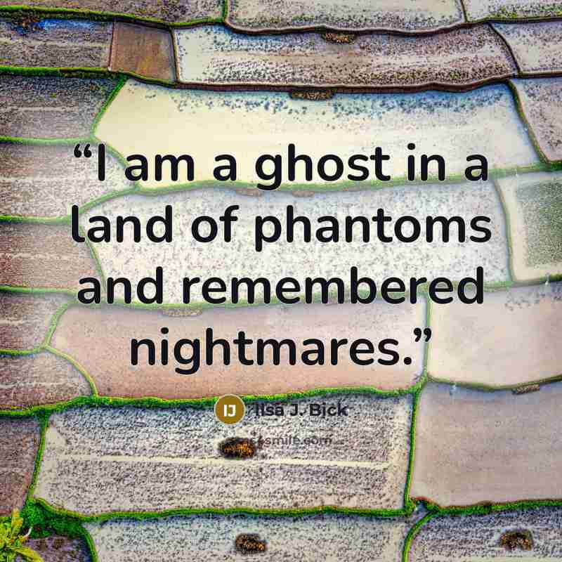 “I am a ghost in a land of phantoms and remembered nightmares.” quote by Ilsa J. Bick