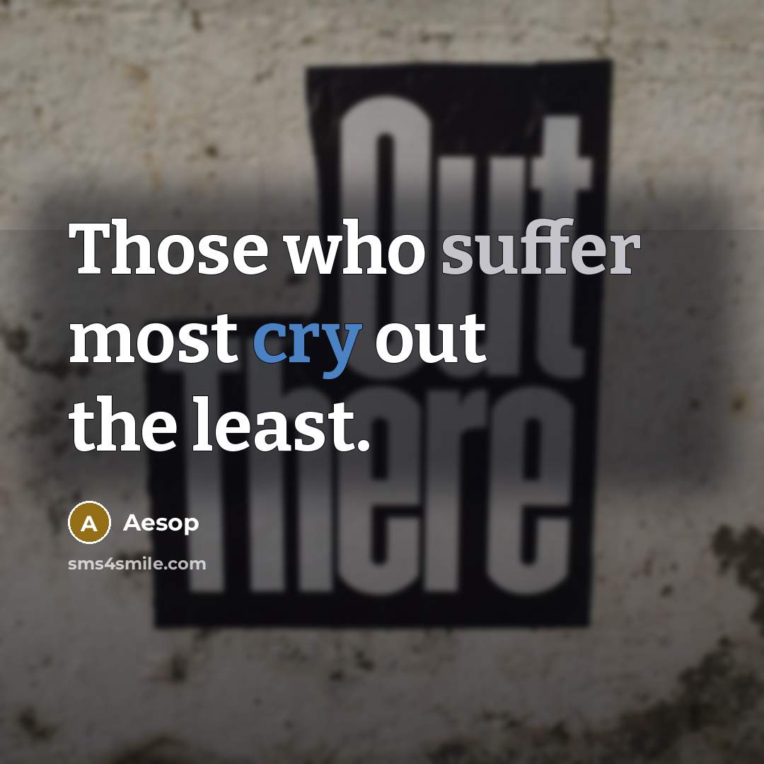 “Those who suffer most cry out the least.” quote by Aesop
