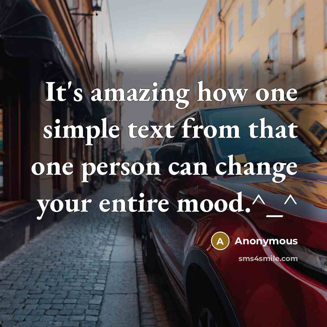 “It's amazing how one simple text from that one person can change your entire mood.^_^” quote by Anonymous