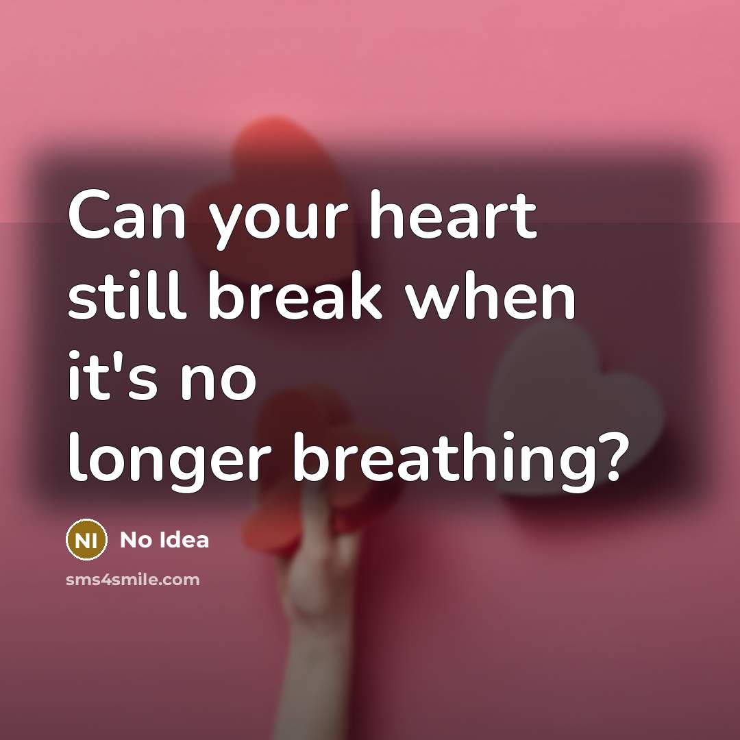 “Can your heart still break when it's no longer breathing?” quote by NO IDEA